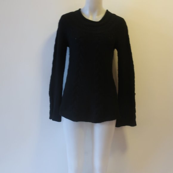 Womens Quotation Black Cashmere Knit Sweater S * - Picture 1 of 14